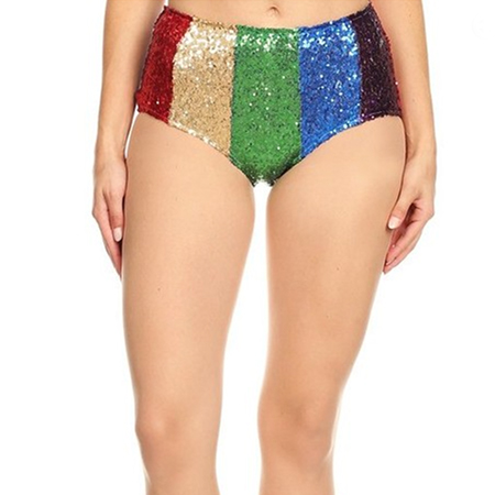 Rainbow Sequin Booty Shorts