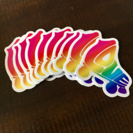 Roller Skate Love - rainbow PRIDE sticker