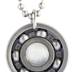 Moonstone Roller Derby Skate Bearing Pendant Necklace