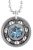 Aquamarine Crystal Roller Derby Skate Bearing Pendant Necklace – March Birthstone