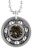 Black Patina Crystal Roller Derby Skate Bearing Pendant Necklace