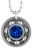 Capri Blue Crystal Roller Derby Skate Bearing Pendant Necklace