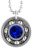Majestic Blue Crystal Roller Derby Skate Bearing Pendant Necklace
