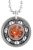 Padparadscha Glacier Blue Crystal Roller Derby Skate Bearing Pendant Necklace