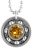 Topaz Crystal Roller Derby Skate Bearing Pendant Necklace – November Birthstone